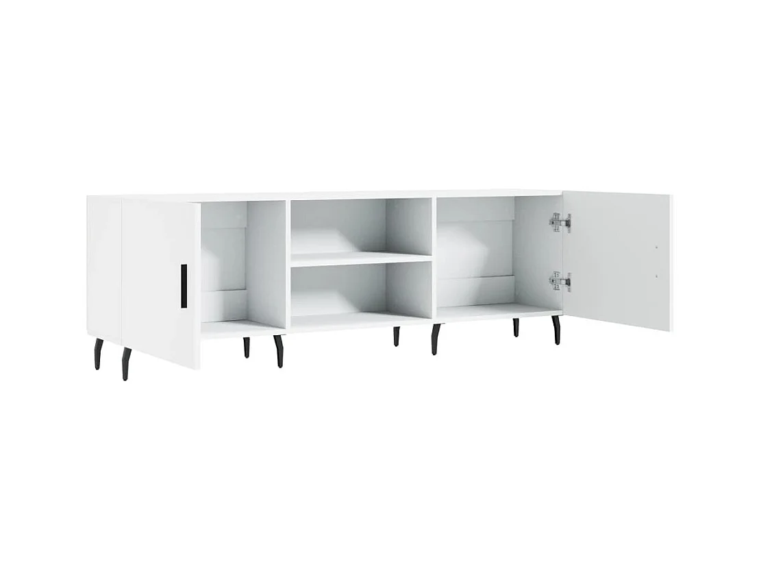 Meuble TV blanc 150x30x50 cm bois d'ingénierie