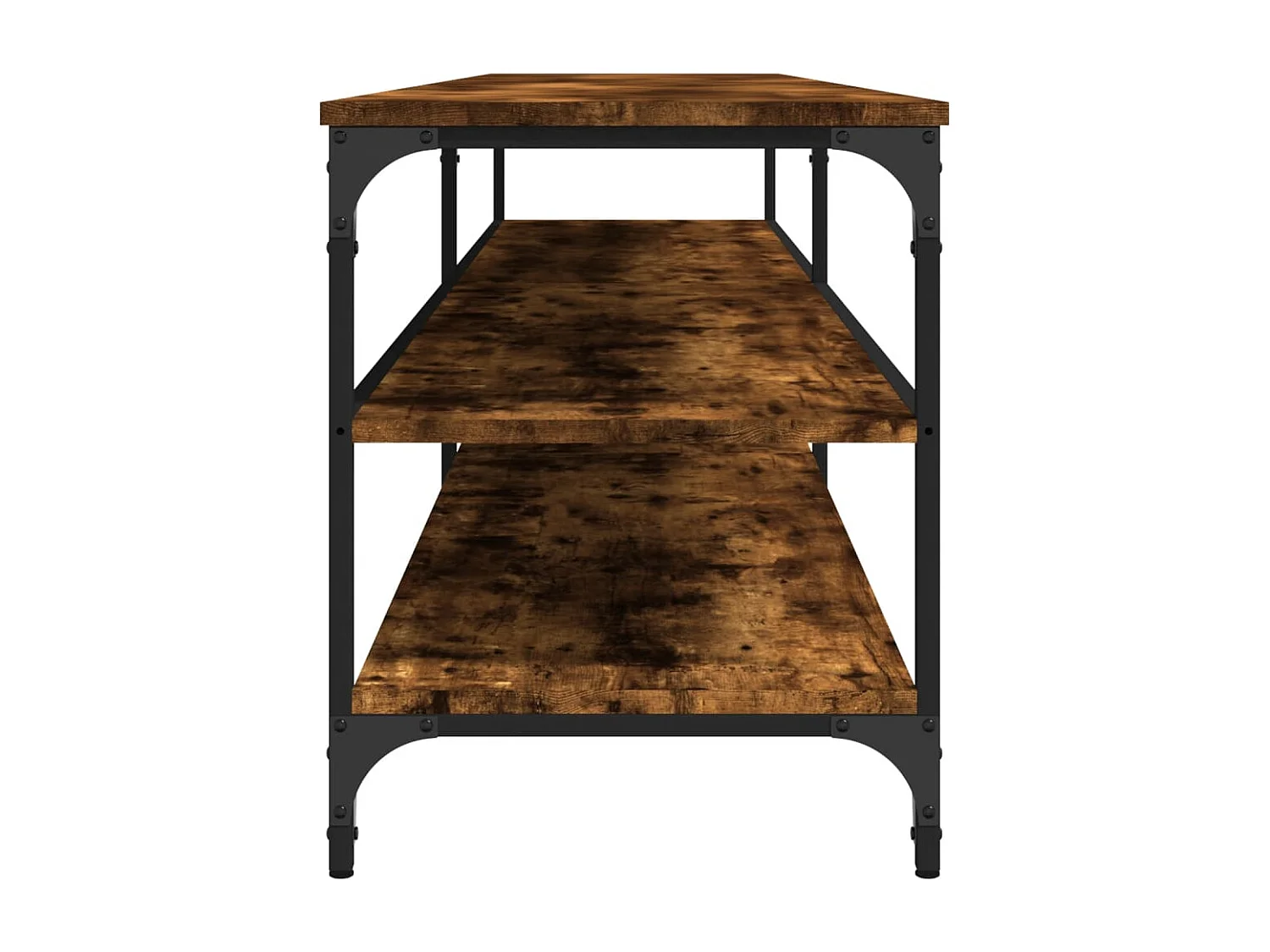 Mobile TV in rovere affumicato 200x30x50 cm in legno ingegnerizzato e metallo