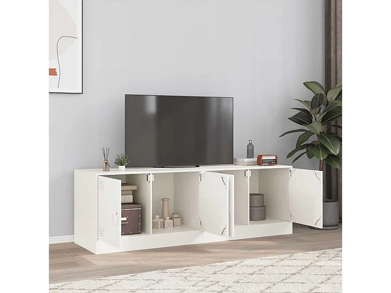 TV-kast 2 stuks wit 67x39x44 cm staal