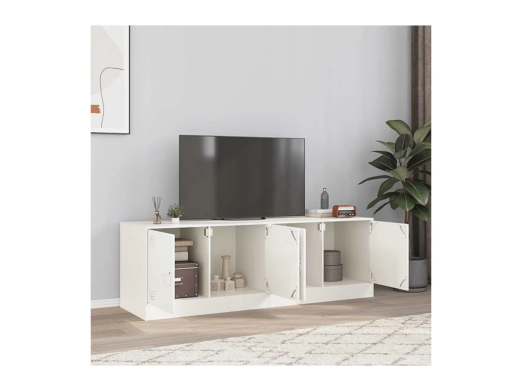 Meubles TV 2 pcs blanc 67x39x44 cm acier