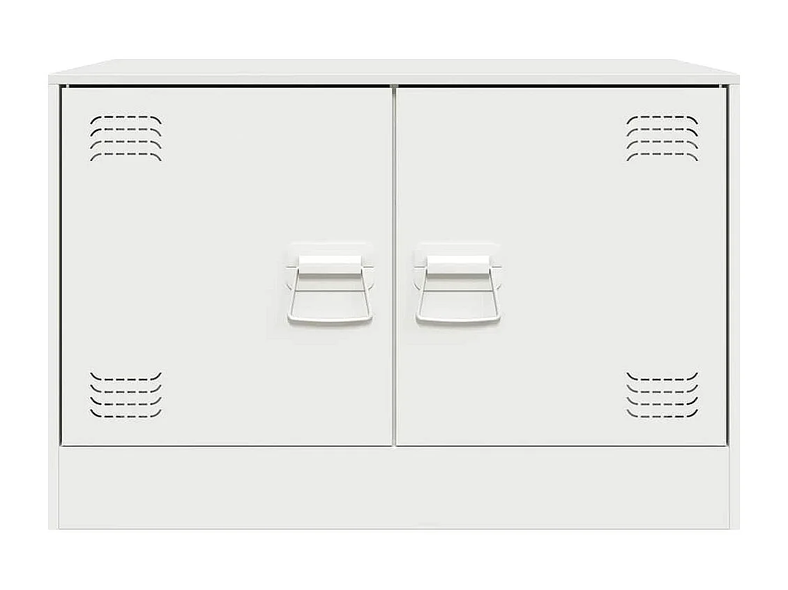 Meubles TV 2 pcs blanc 67x39x44 cm acier