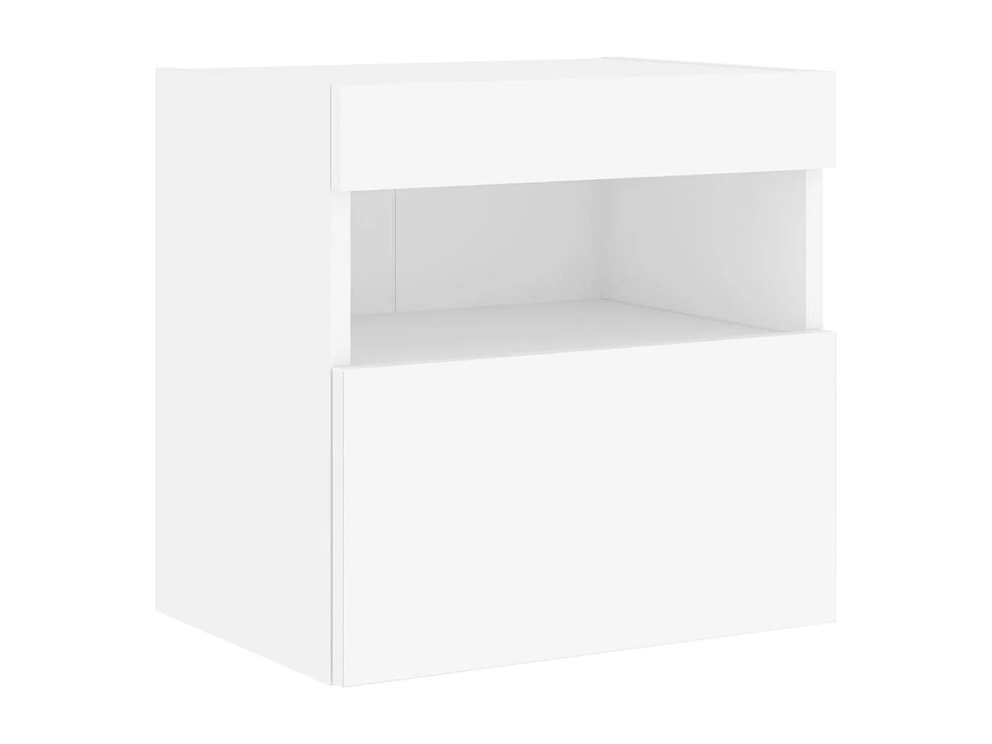 Mobili porta TV a parete con luci LED 2 pezzi bianco 40x30x40 cm