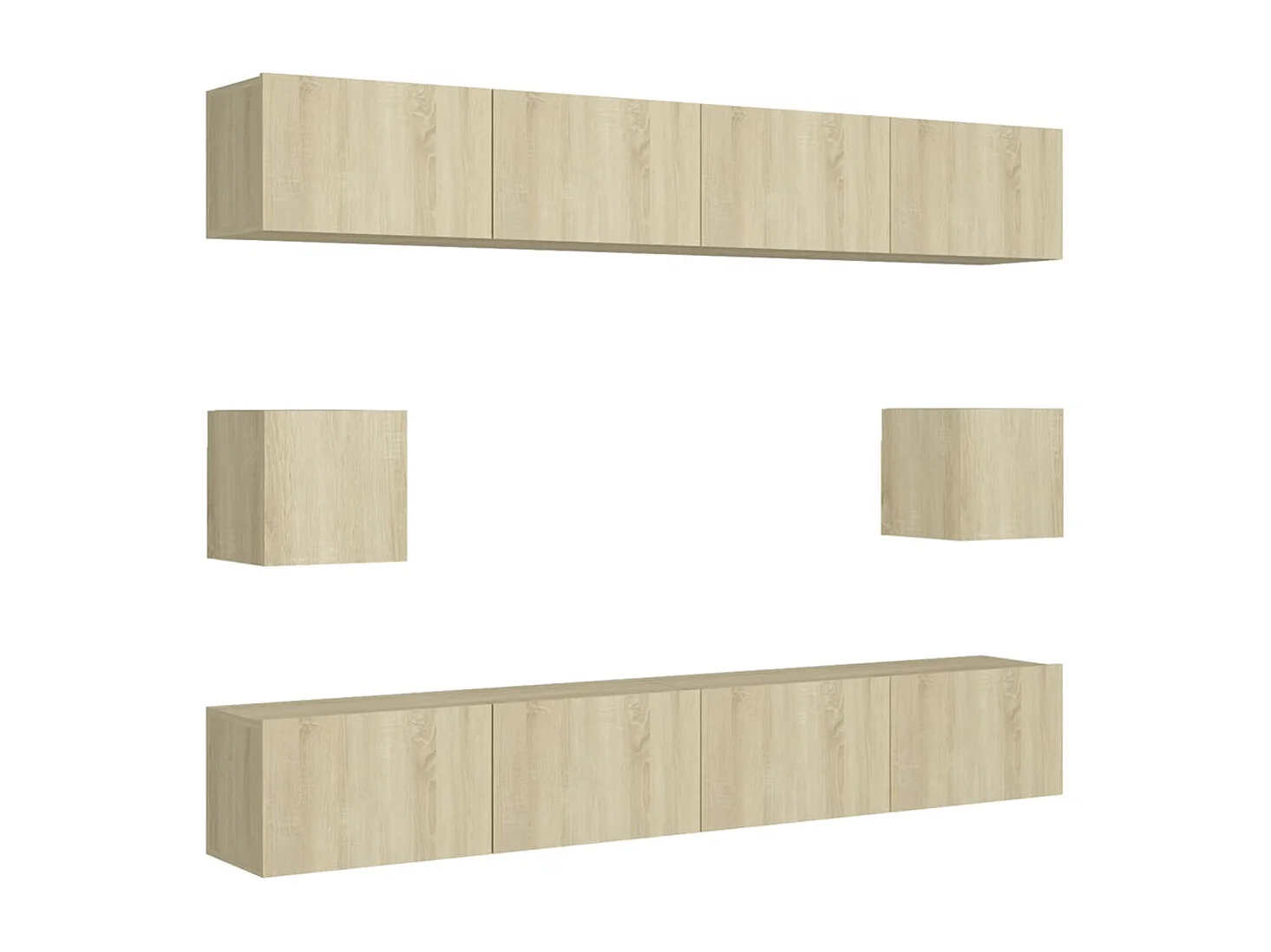 Set di mobili TV da 6 pezzi in legno ingegnerizzato Sonoma Oak