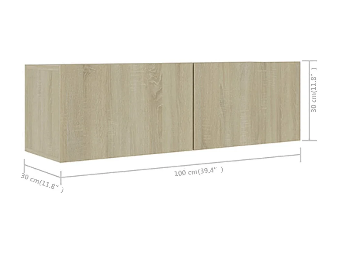 Set di mobili TV da 6 pezzi in legno ingegnerizzato Sonoma Oak