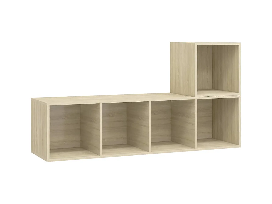 2-delige tv-meubelset Sonoma eiken bewerkt hout