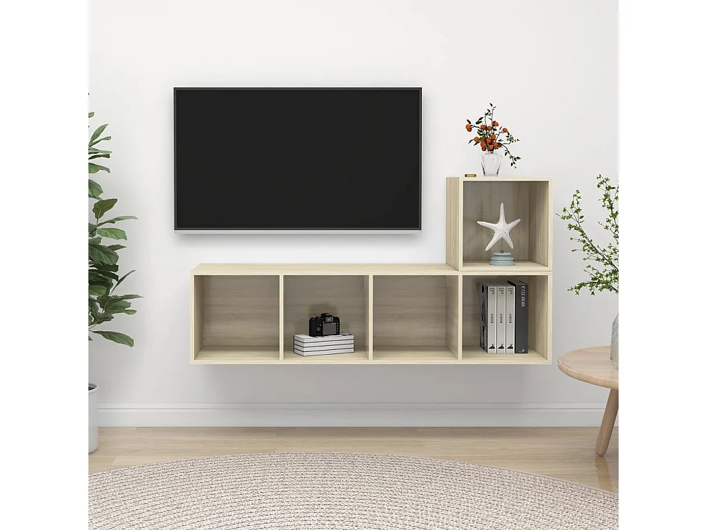 Ensemble de meubles TV 2 pcs Chêne sonoma Bois d'ingénierie