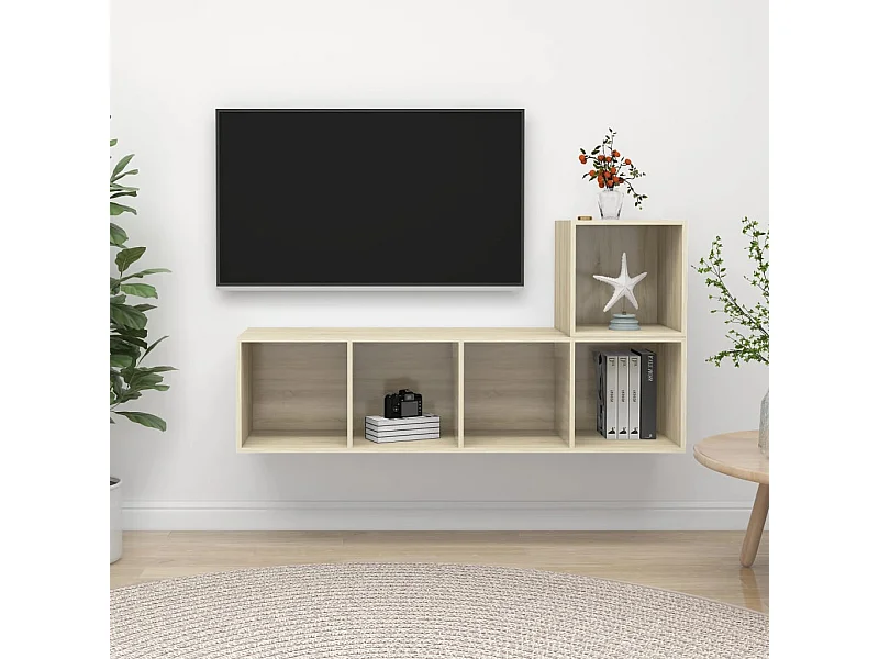 Ensemble de meubles TV 2 pcs Chêne sonoma Bois d'ingénierie