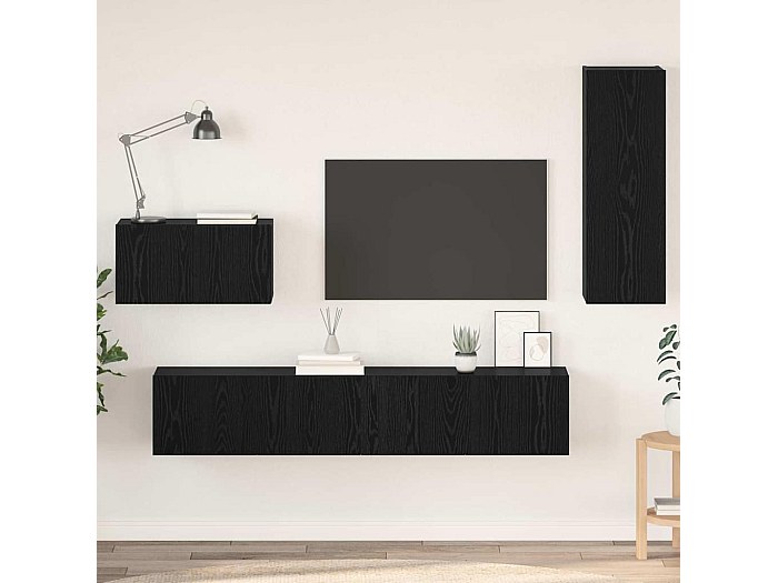 Mobile TV a Parete con LED Rovere Sonoma 180x31x39,5 cm