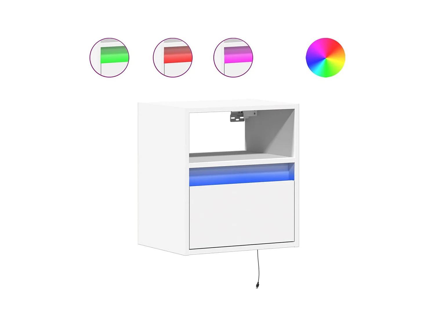 Wandmeubels met LED-verlichting 2 stuks wit 41x31x45 cm