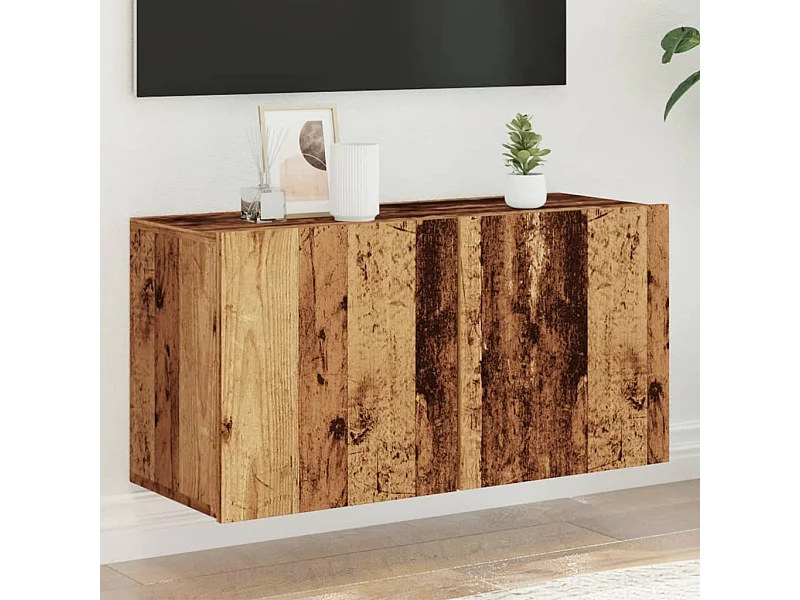 Mobile porta TV a parete in legno vecchio 80x30x41 cm