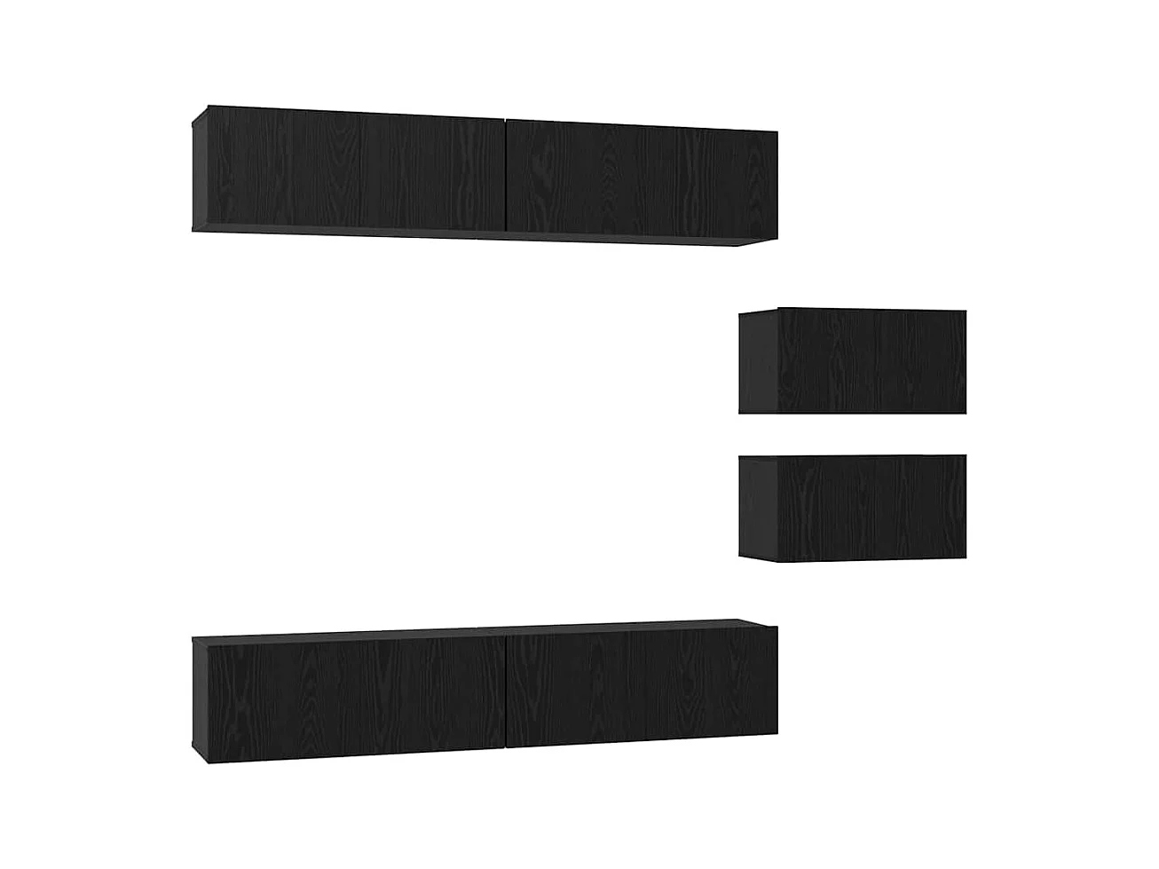 Set di mobili TV da 6 pezzi in rovere nero 80 x 30 x 30 cm