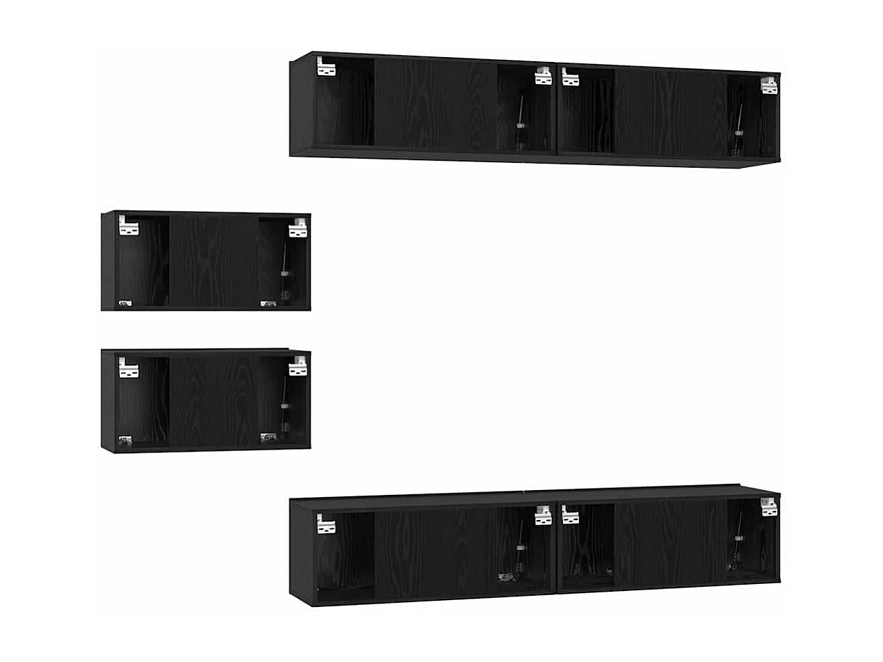Ensemble meuble TV 6 pcs Chêne noir 80 x 30 x 30 cm
