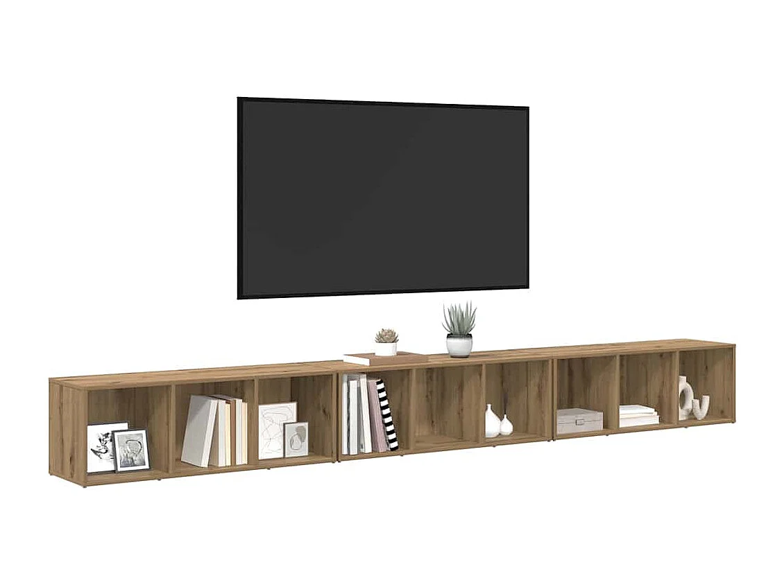 Meuble TV 3 pcs chêne artisanal 37 x 35 x 107.5 cm