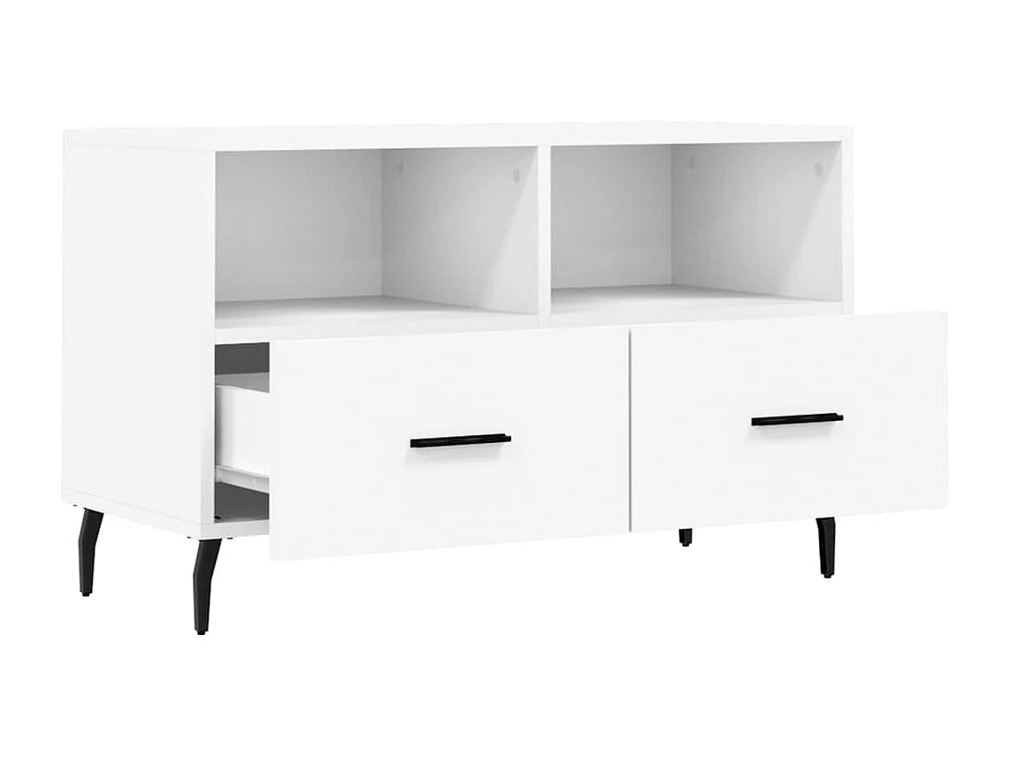 Meuble TV Blanc 80x36x50 cm Bois d'ingénierie