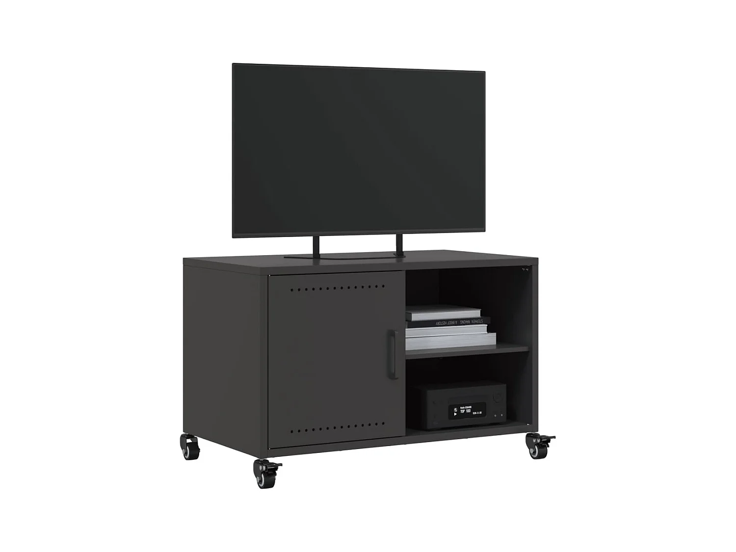 Meuble TV noir 68x39x43,5 cm acier