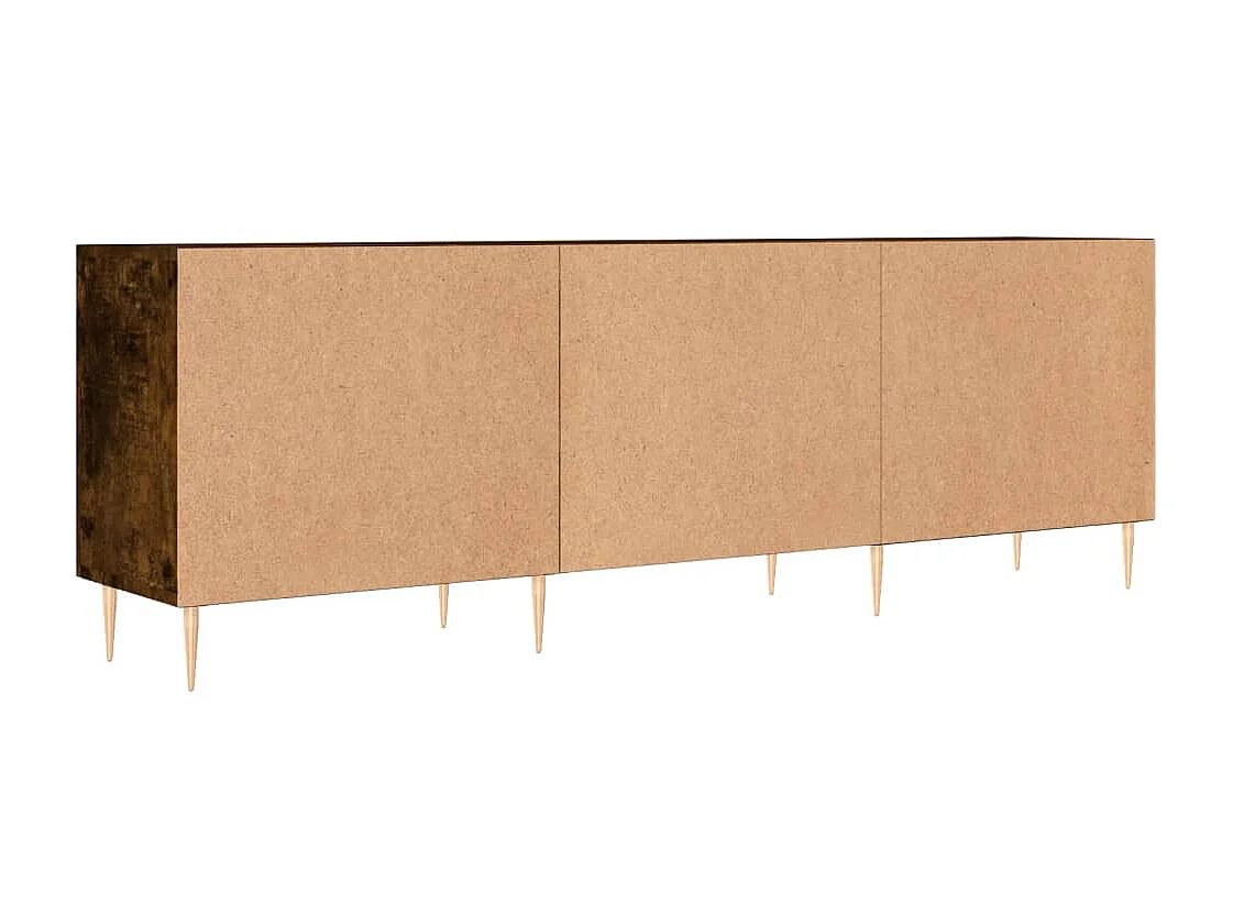 Meuble TV chêne fumé 150x30x50 cm bois d'ingénierie