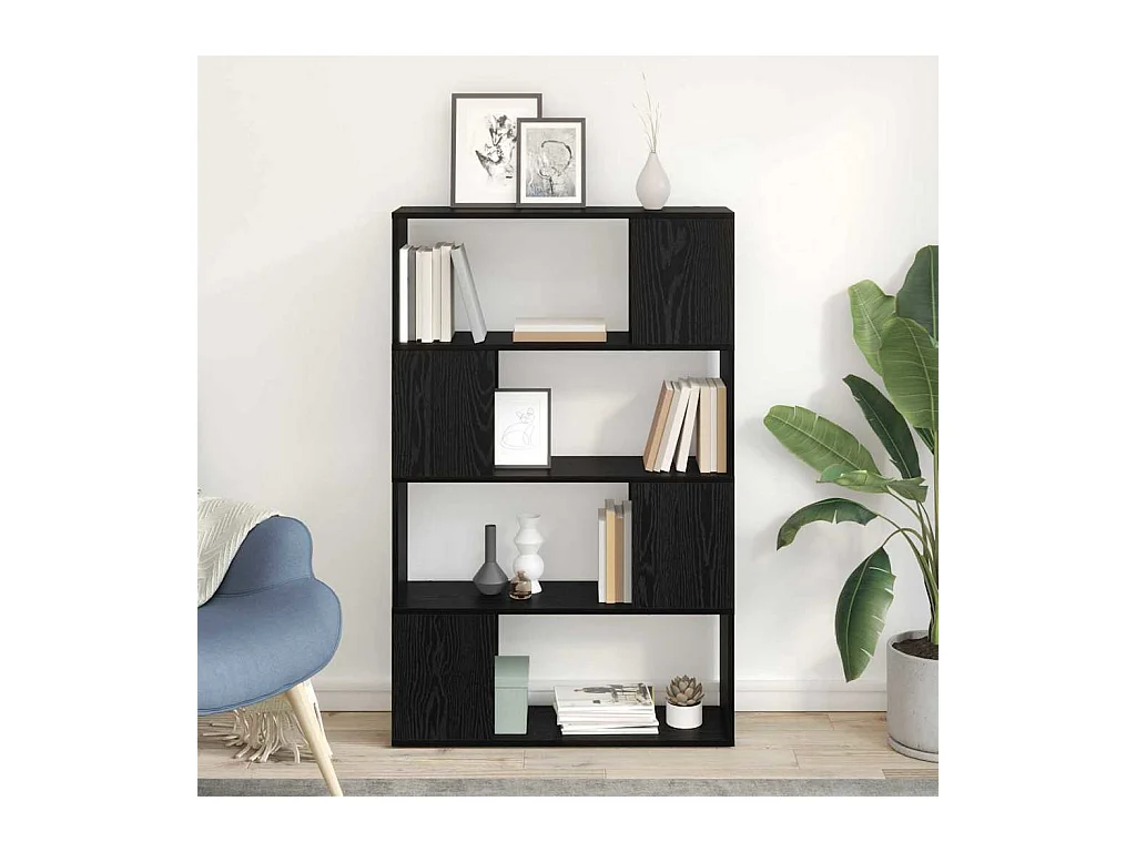 Centre de divertissement Noir 80 x 24 x 124 cm