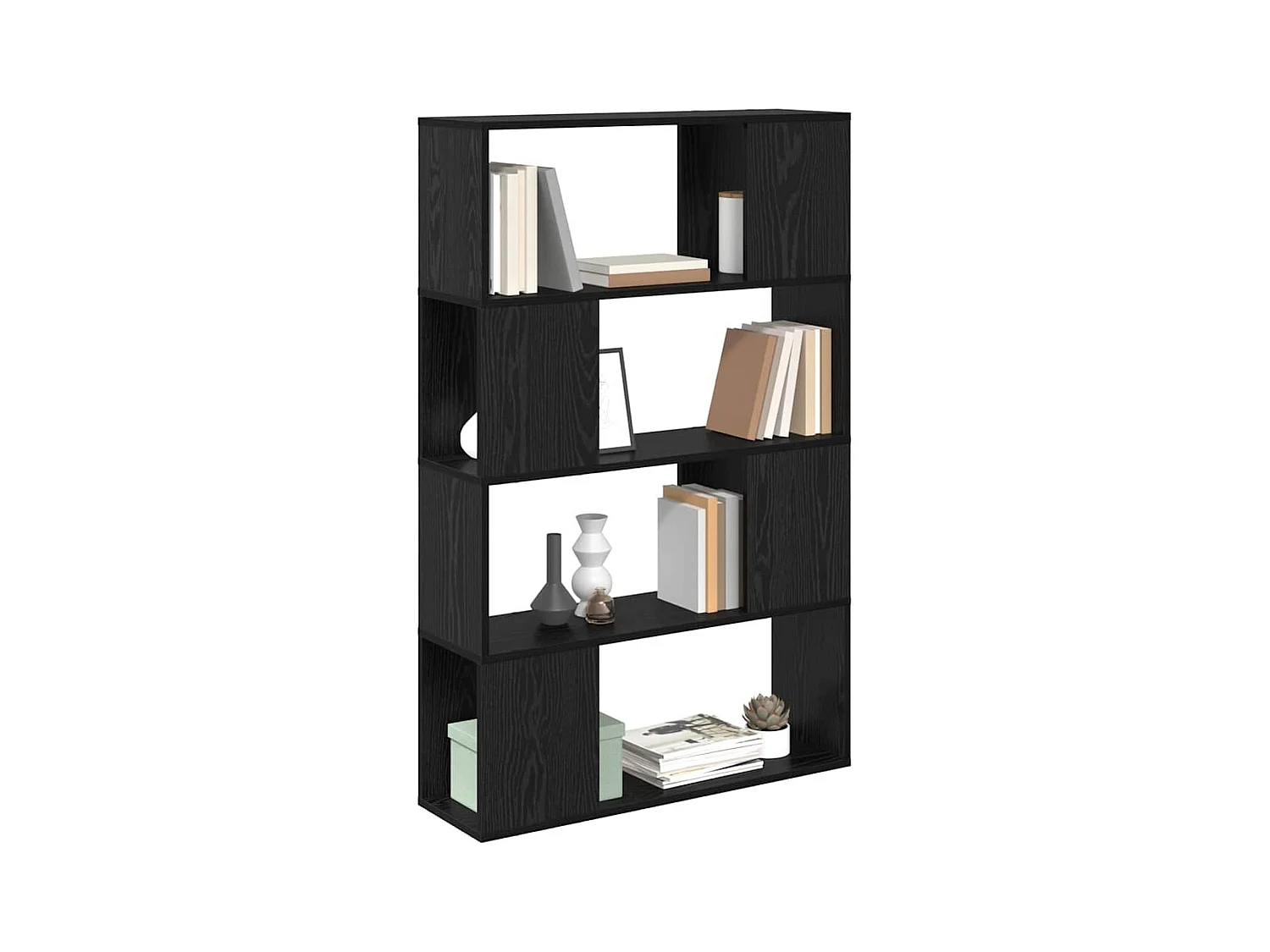 Centre de divertissement Noir 80 x 24 x 124 cm