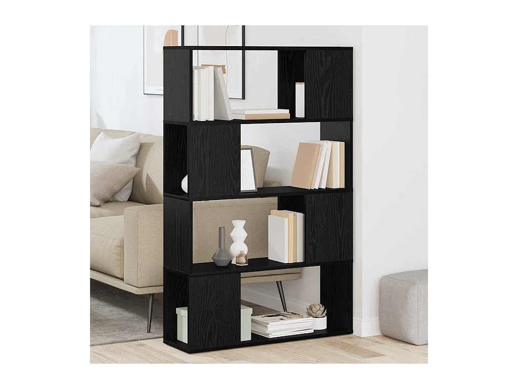 Centre de divertissement Noir 80 x 24 x 124 cm