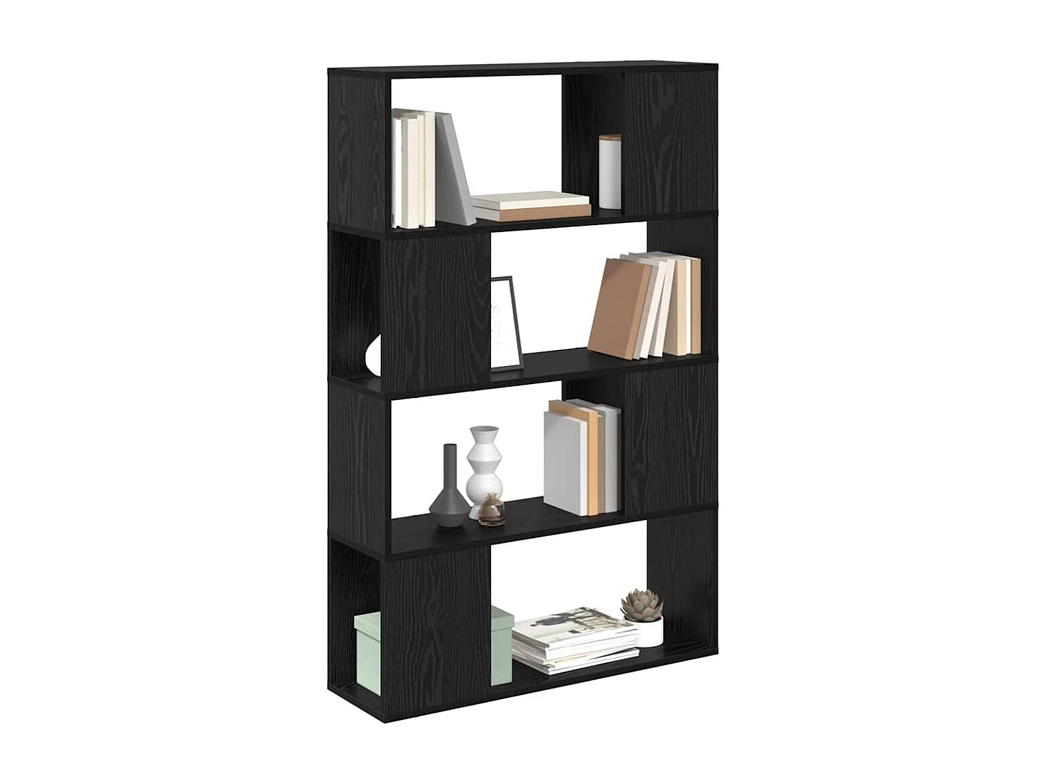 Centre de divertissement Noir 80 x 24 x 124 cm