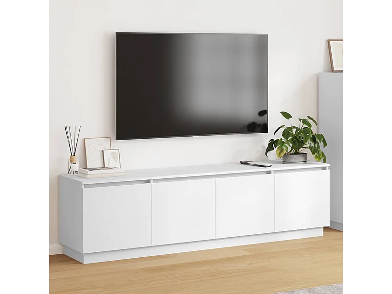 Mobile TV con LED Bianco 180 x 38 x 49 cm Legno ingegnerizzato