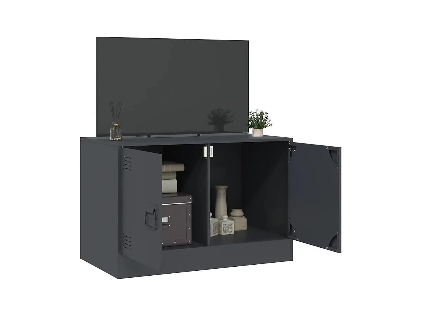 Antraciet TV-meubel 67x39x44 cm staal