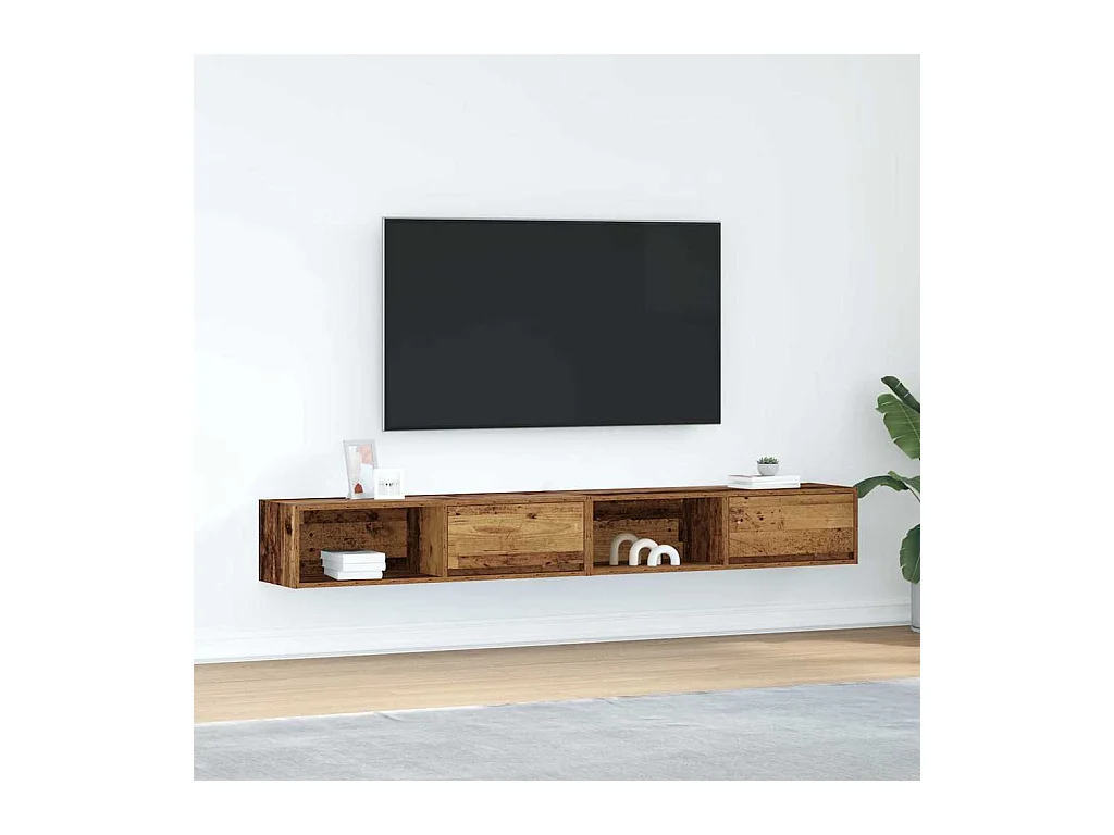 Meubles TV 2 pcs vieux bois 100x31x25,5 cm bois d'ingénierie