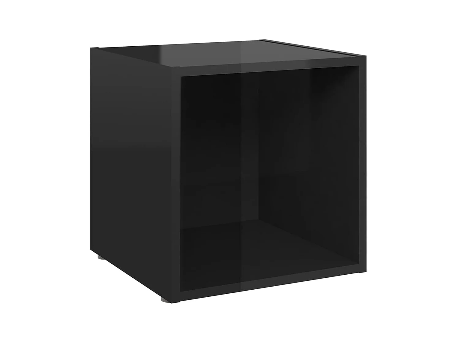 Mobile TV 4 pezzi nero lucido 37x35x37 cm in legno ingegnerizzato
