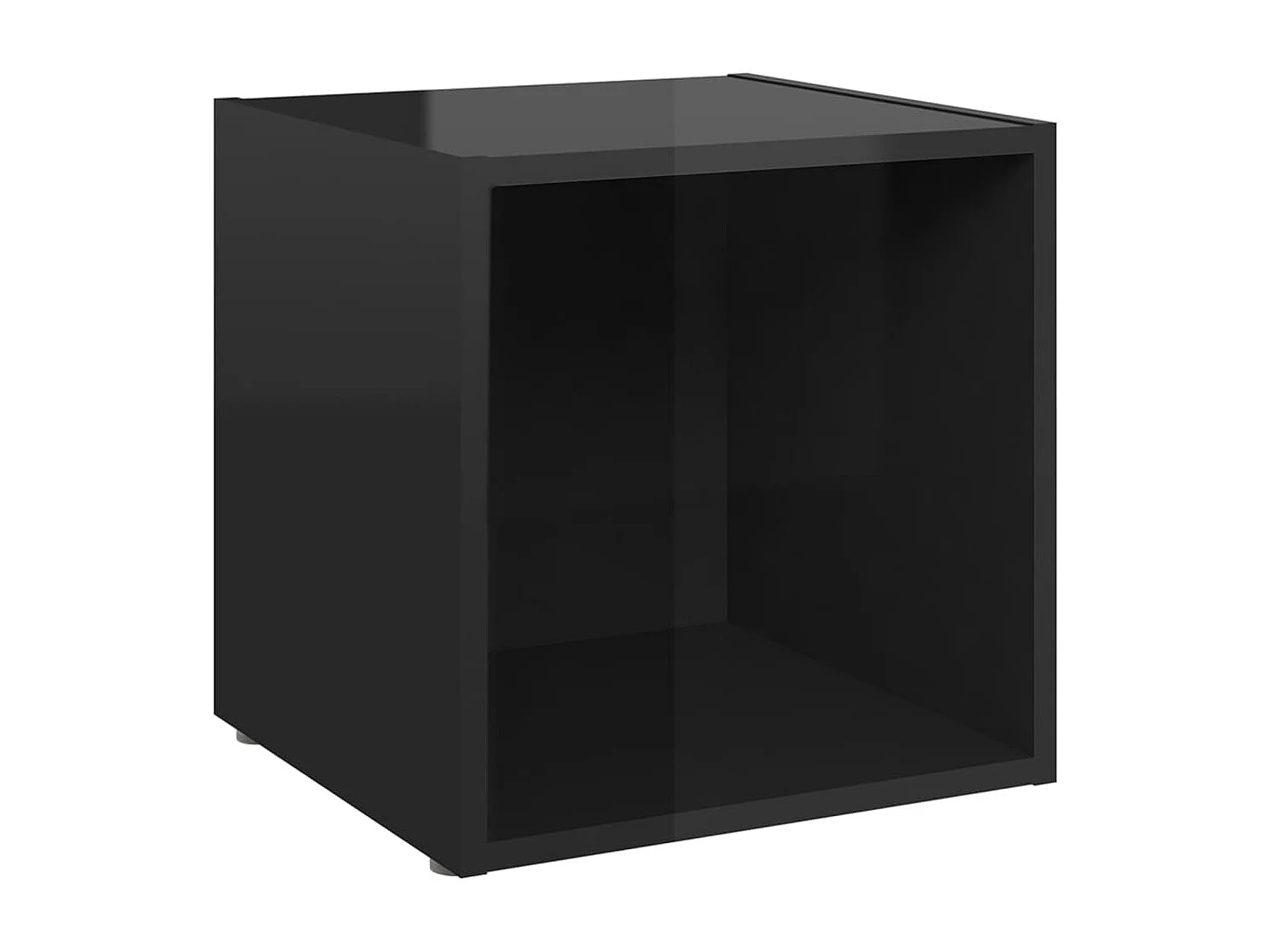 Meubles TV 4 pcs noir brillant 37x35x37 cm bois d’ingénierie