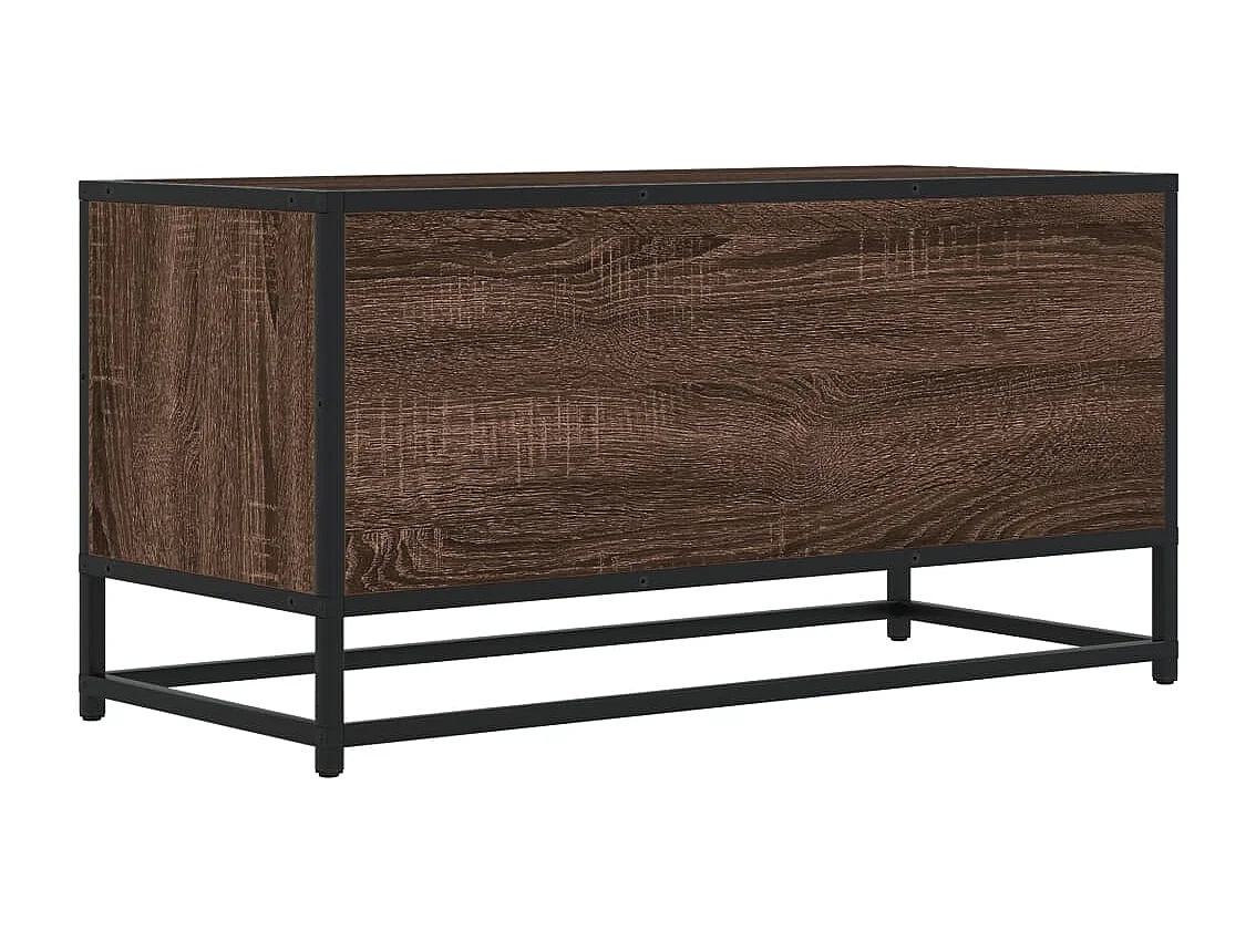 Meuble TV chêne marron 80x34,5x40 cm bois d'ingénierie et métal