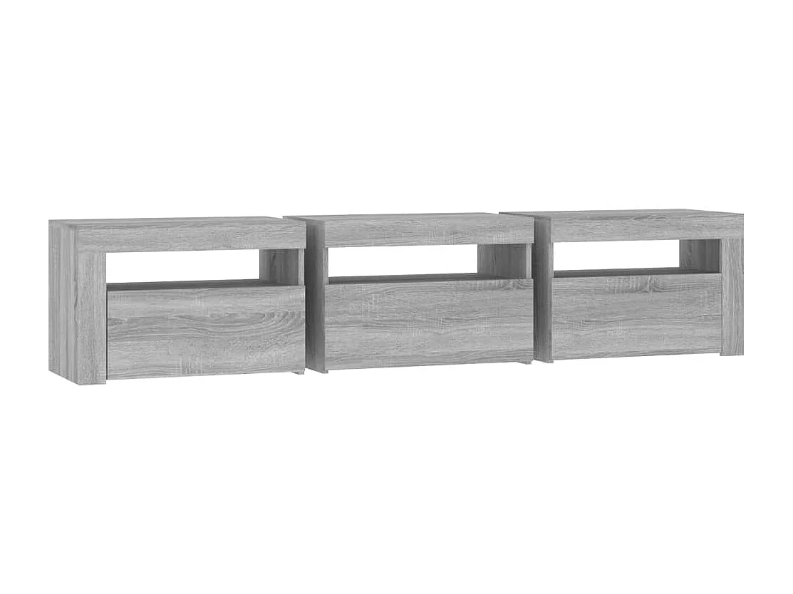 Mueble de TV Sonoma gris con luces LED 180x35x40 cm