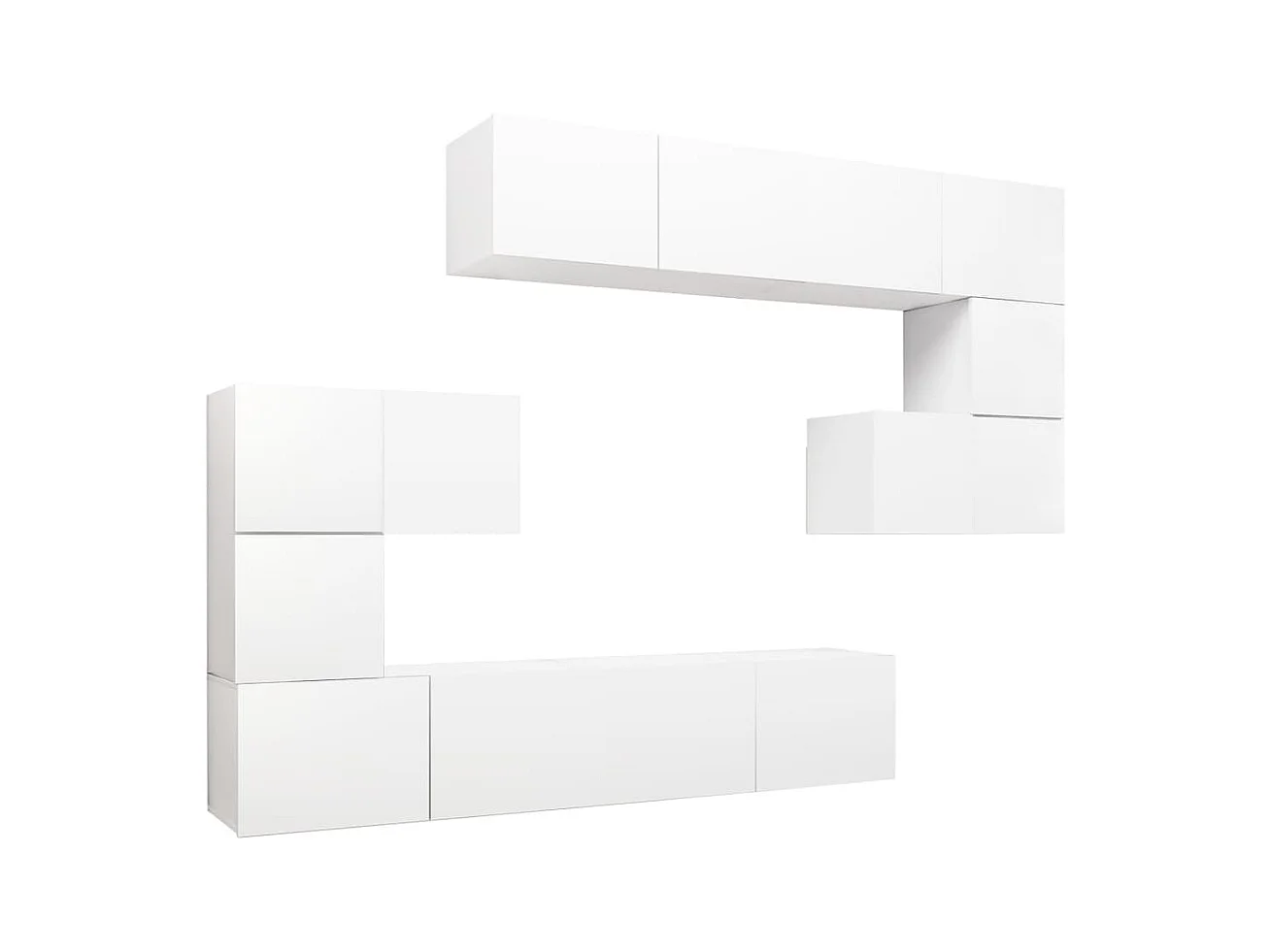 Ensemble de meubles TV 8 pcs Blanc Bois d'ingénierie
