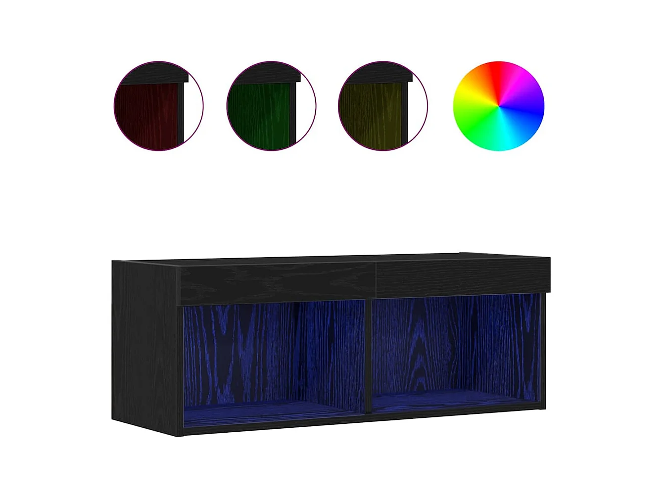 Meuble TV Chêne noir 80 x 30 x 30 cm Bois d'ingénierie