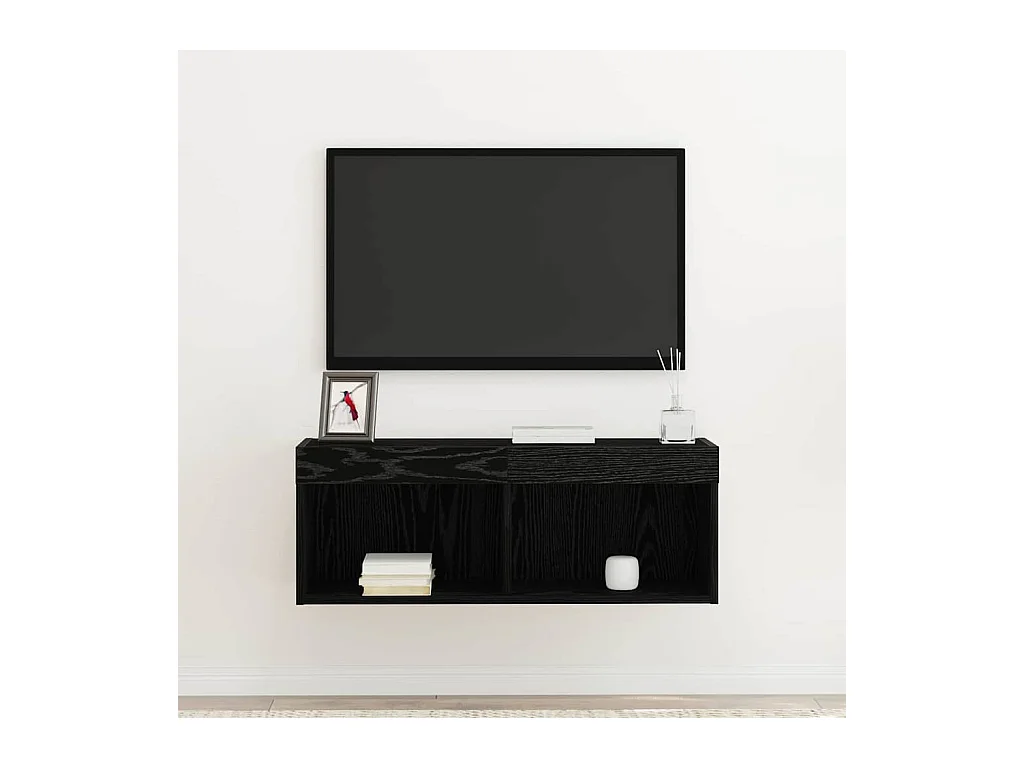 Meuble TV Chêne noir 80 x 30 x 30 cm Bois d'ingénierie