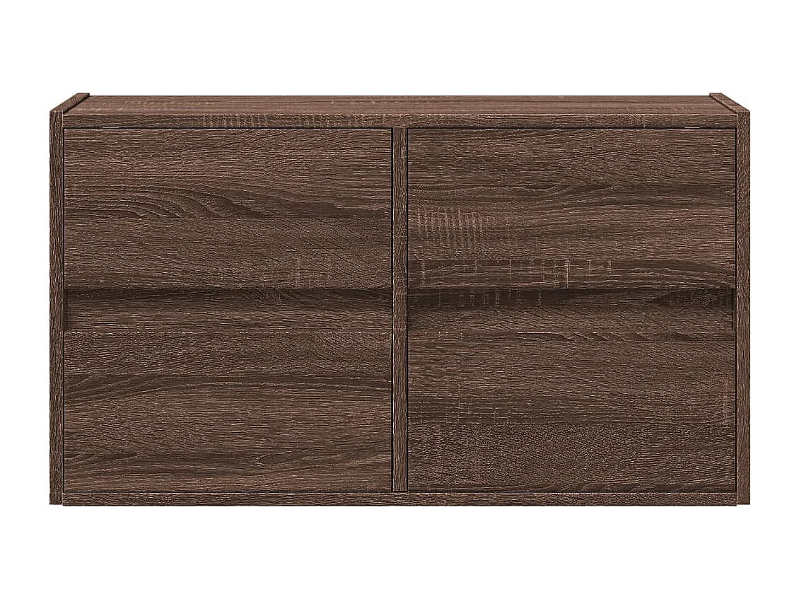 Mobile porta TV a parete con luci LED, rovere marrone, 80x31x45 cm