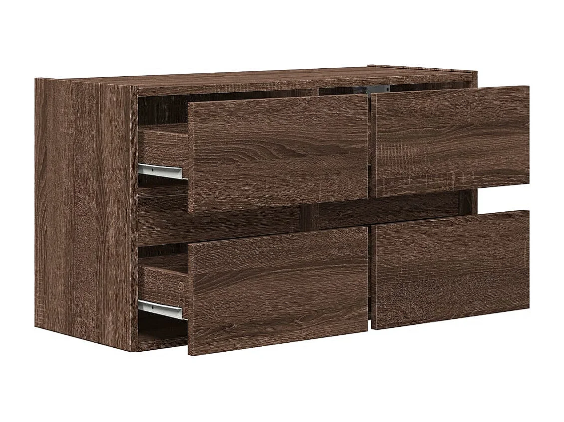 Mobile porta TV a parete con luci LED, rovere marrone, 80x31x45 cm