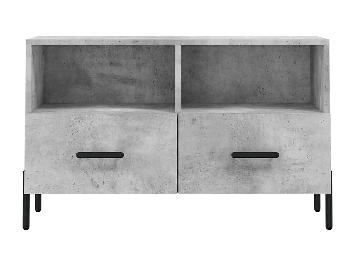 Meuble TV Gris béton 80x36x50 cm Bois d'ingénierie