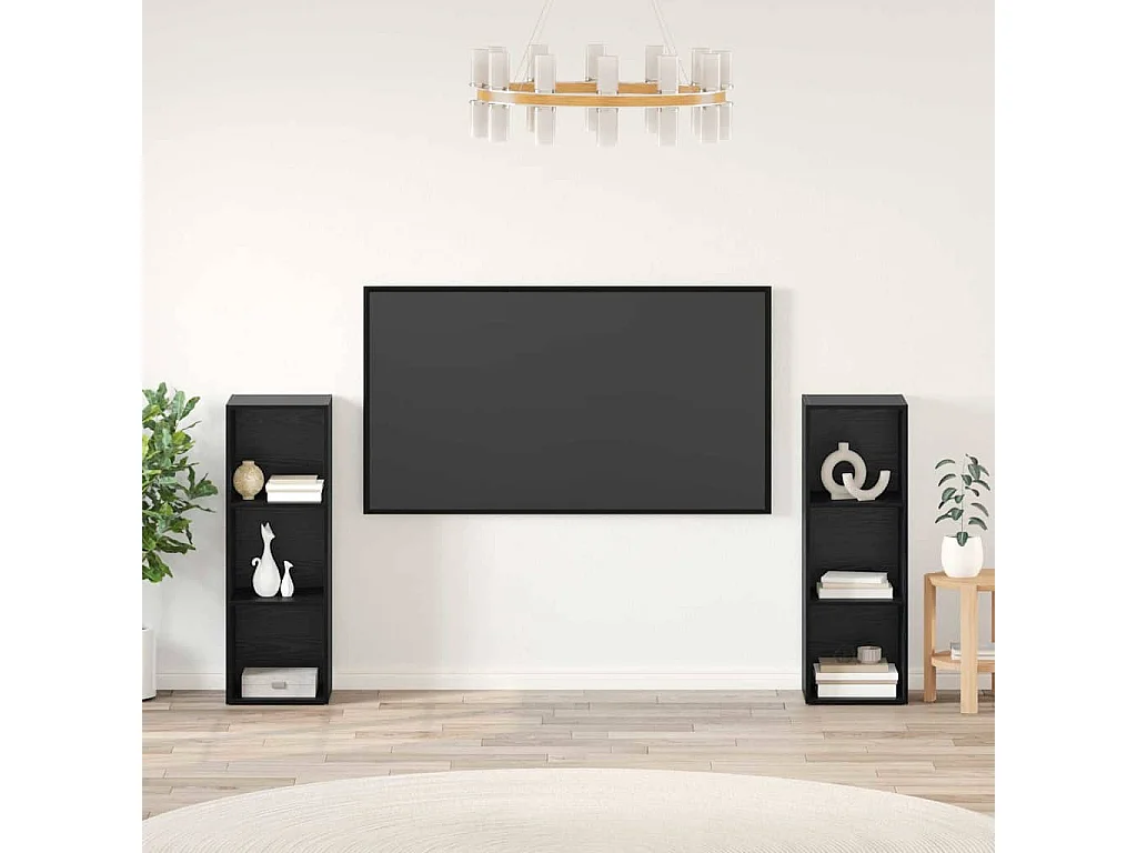 Ensemble meuble TV 2 pcs Chêne noir 107 x 35 x 37 cm