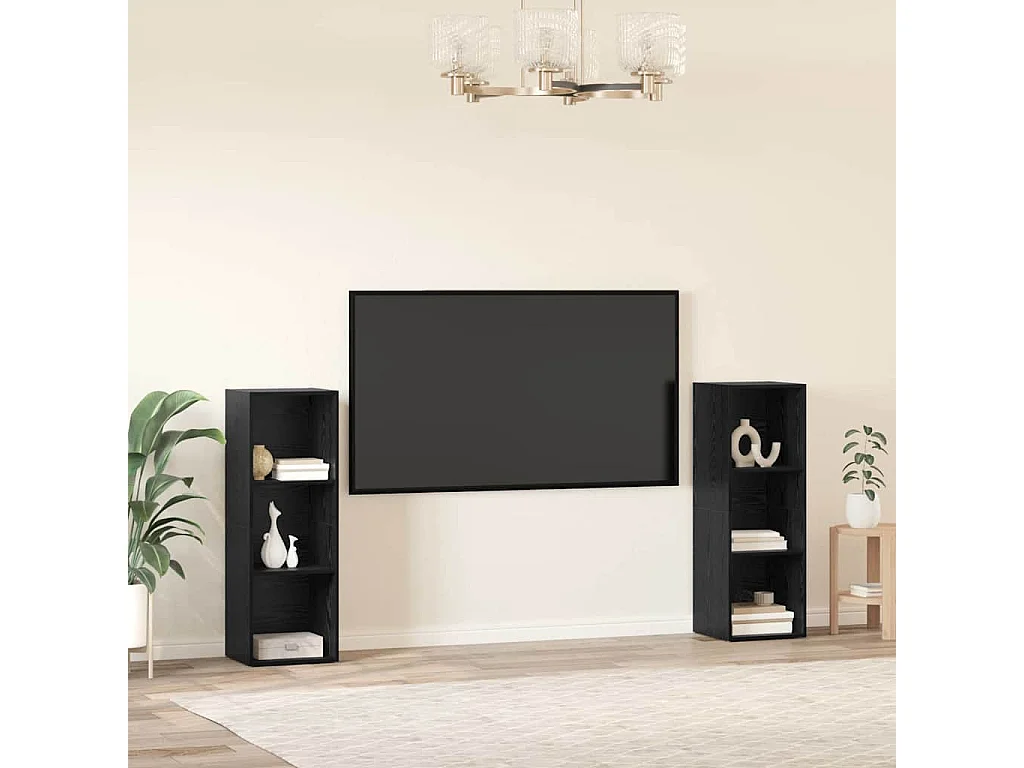 Ensemble meuble TV 2 pcs Chêne noir 107 x 35 x 37 cm