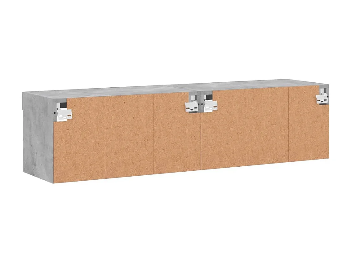 Meubles TV avec lumières LED 2 pcs gris béton 60x30x30 cm