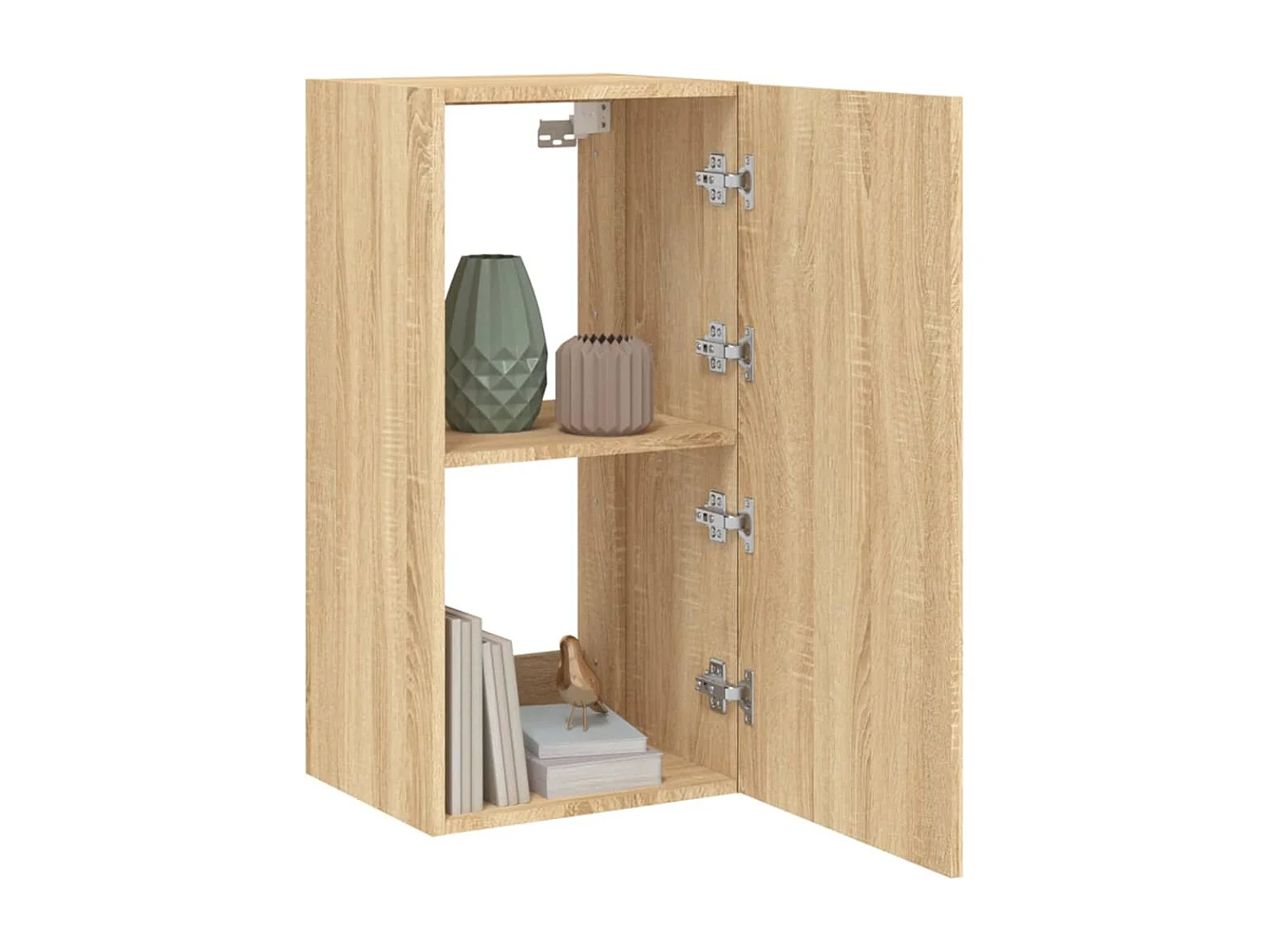 Mueble de TV de pared con luces LED roble Sonoma 40,5x35x80 cm