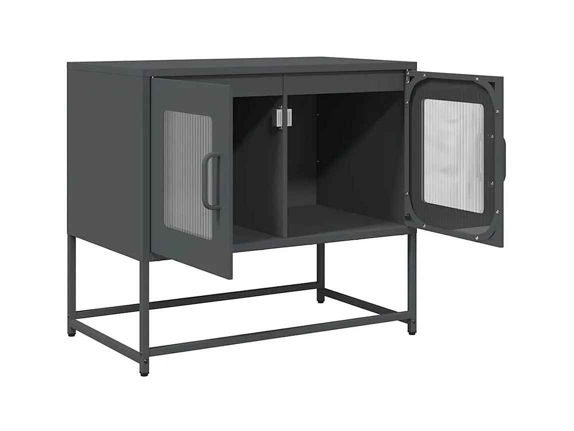 Mobile porta TV antracite 68x39x60,5 cm acciaio laminato a freddo