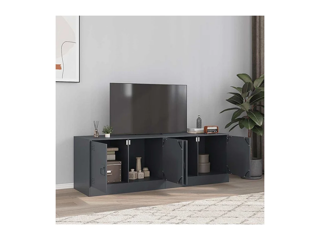 2-delige tv-kast antraciet 67x39x44 cm staal
