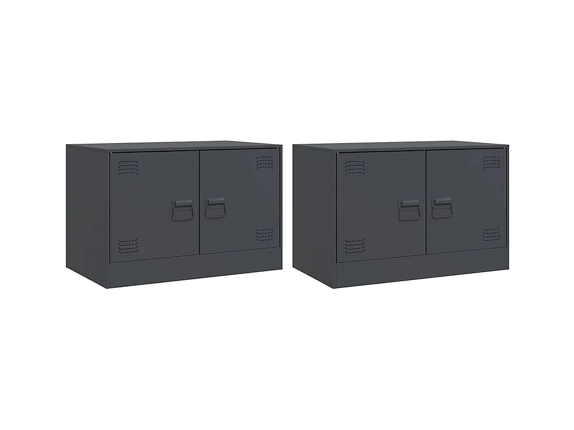 2-delige tv-kast antraciet 67x39x44 cm staal