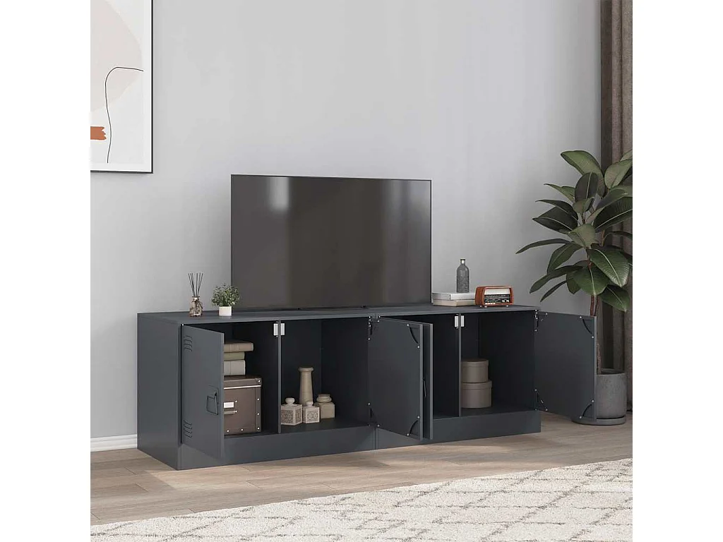 Meubles TV 2 pcs anthracite 67x39x44 cm acier