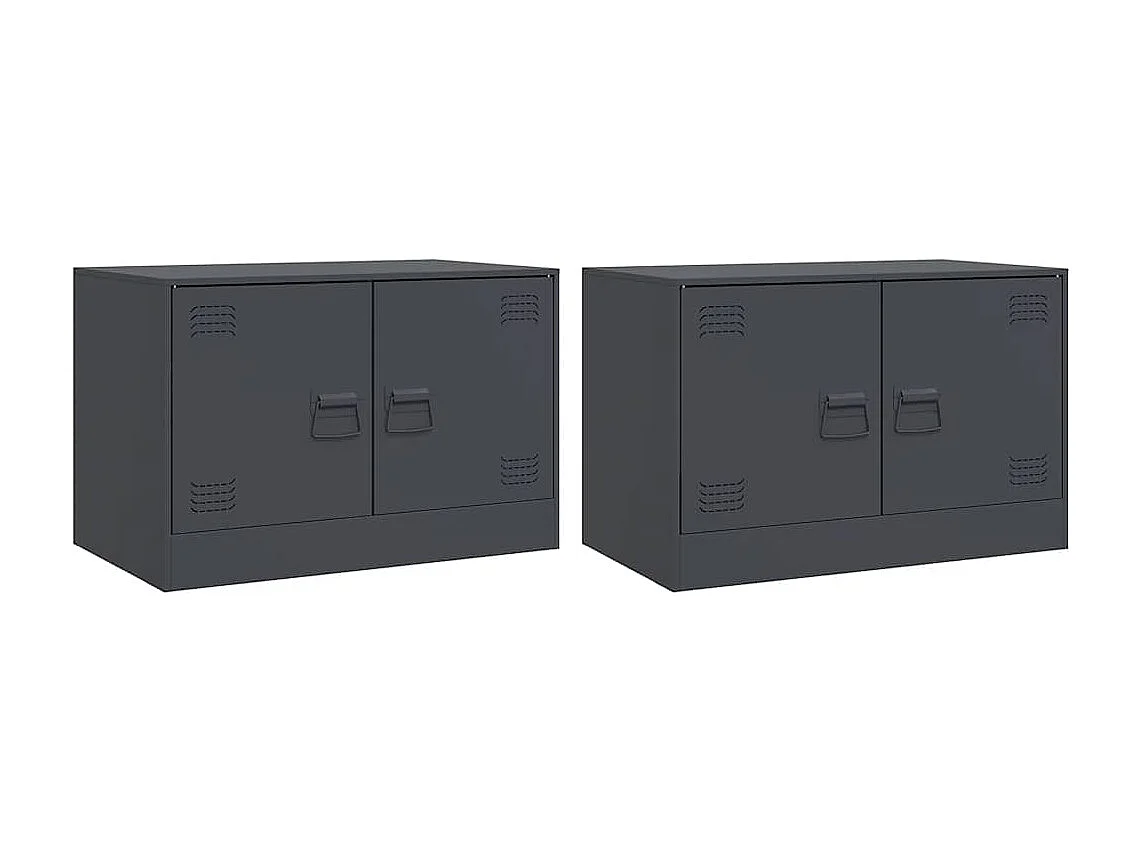 Meubles TV 2 pcs anthracite 67x39x44 cm acier