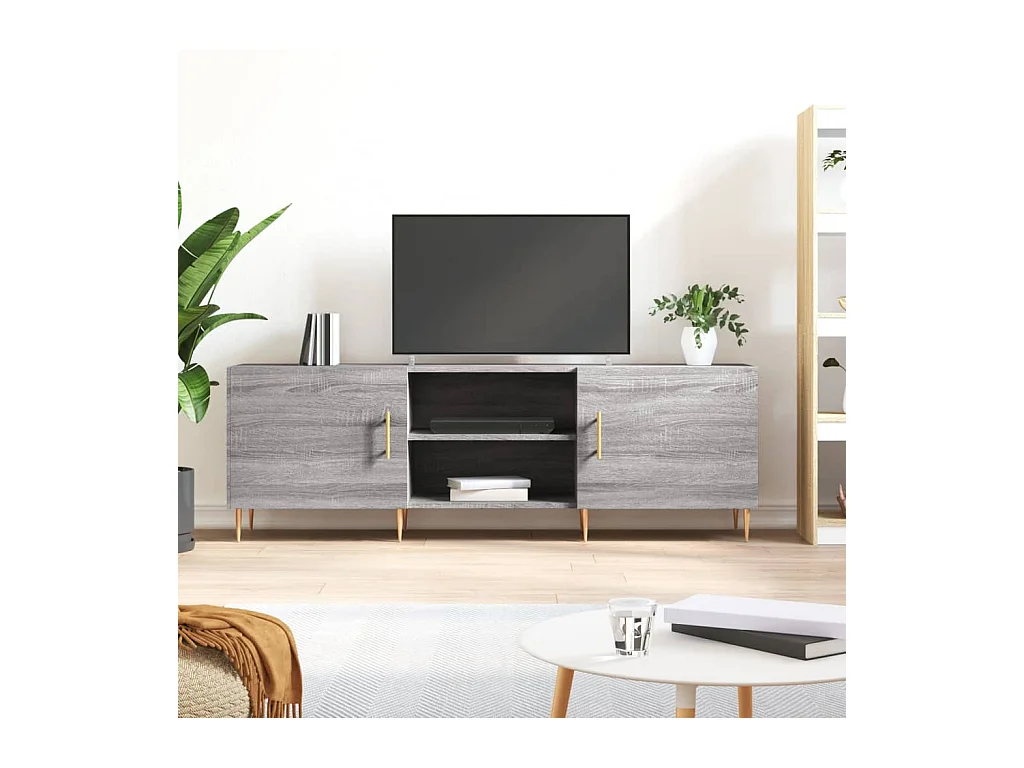 Meuble TV sonoma gris 150x30x50 cm bois d'ingénierie