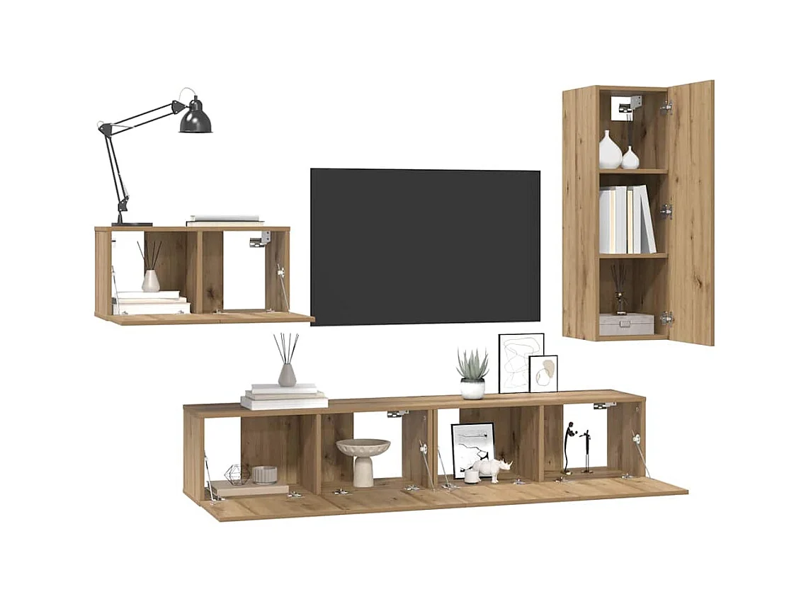 Ensemble meuble TV 4 pcs chêne artisanal 30,5 x 30 x 90 cm
