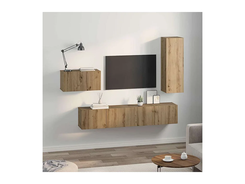 Ensemble meuble TV 4 pcs chêne artisanal 30,5 x 30 x 90 cm