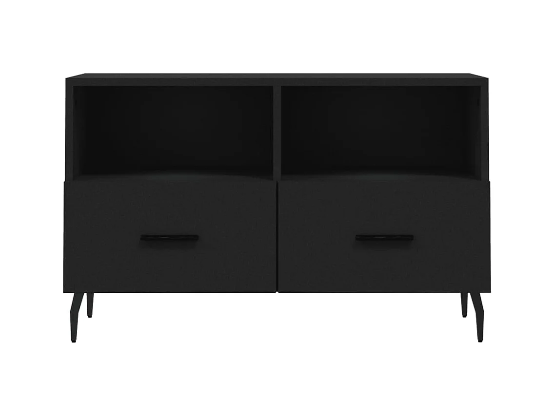Meuble TV Noir 80x36x50 cm Bois d'ingénierie